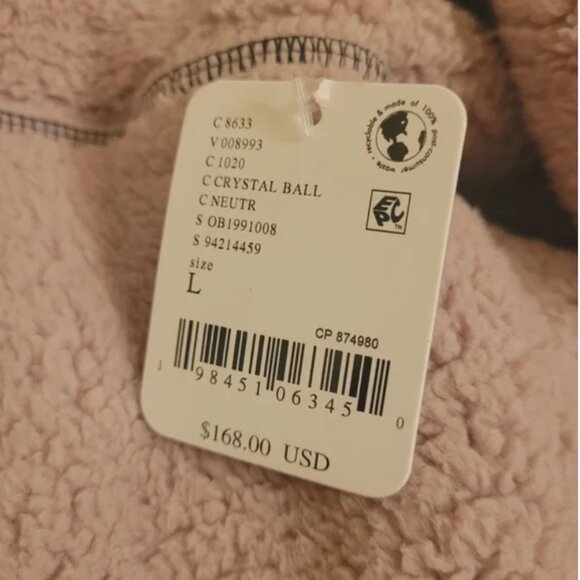 Free People NWT Fleece 1/2 Zipper Pullover Sweatshirt Color Crystal Ball size L - Picture 5 of 5